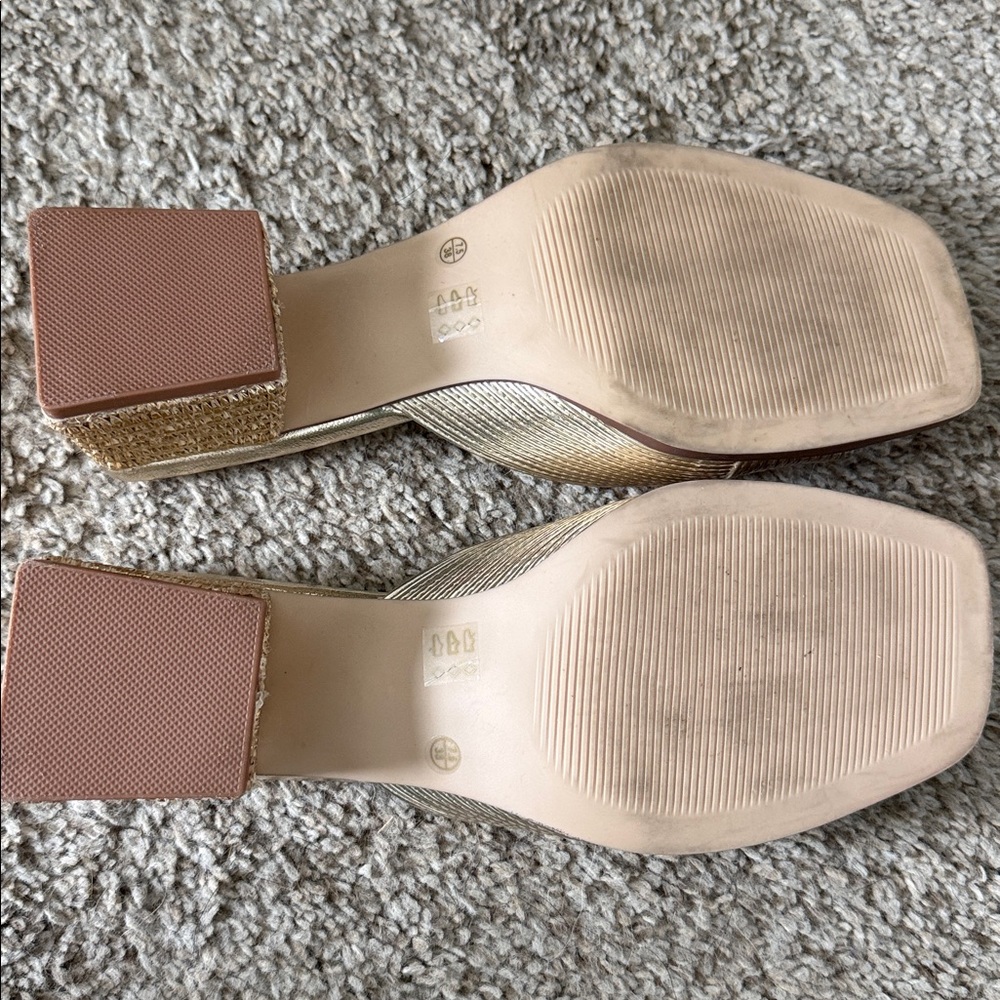 Chinese Laundry Metallic Gold Slide Mules - Picture 3 of 3